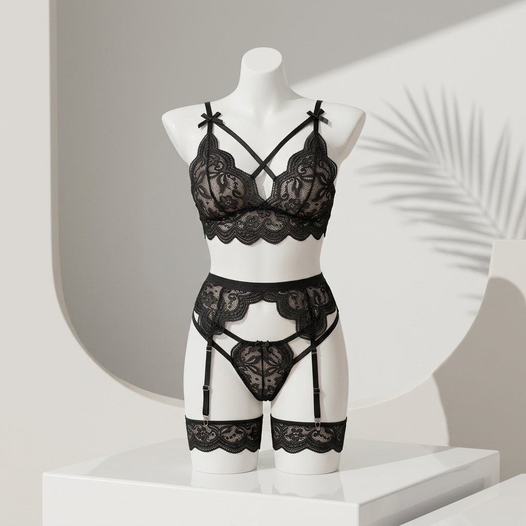 Damski zestaw bielizny z koron – Garter Belt Set recenzja i cena