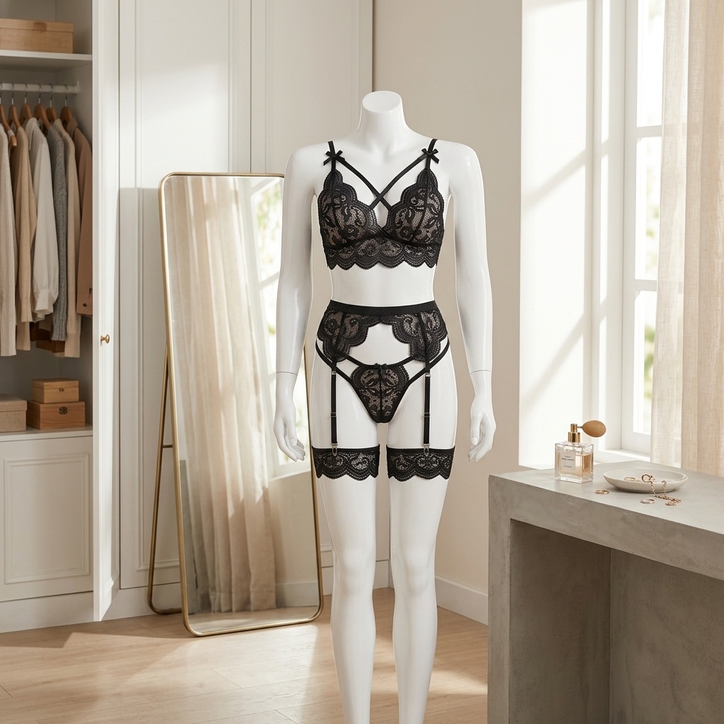 Damski zestaw bielizny z koron – Garter Belt Set recenzja i cena